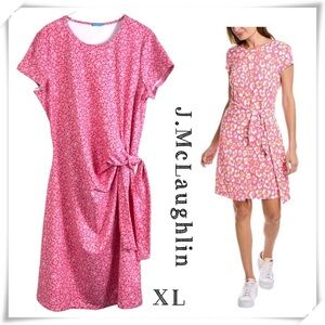 J.McLaughlin Floral Elora Stretch Dress in Pink Size XL
